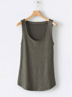 LilyWish Solid Square Neck Casual Tank Tops
