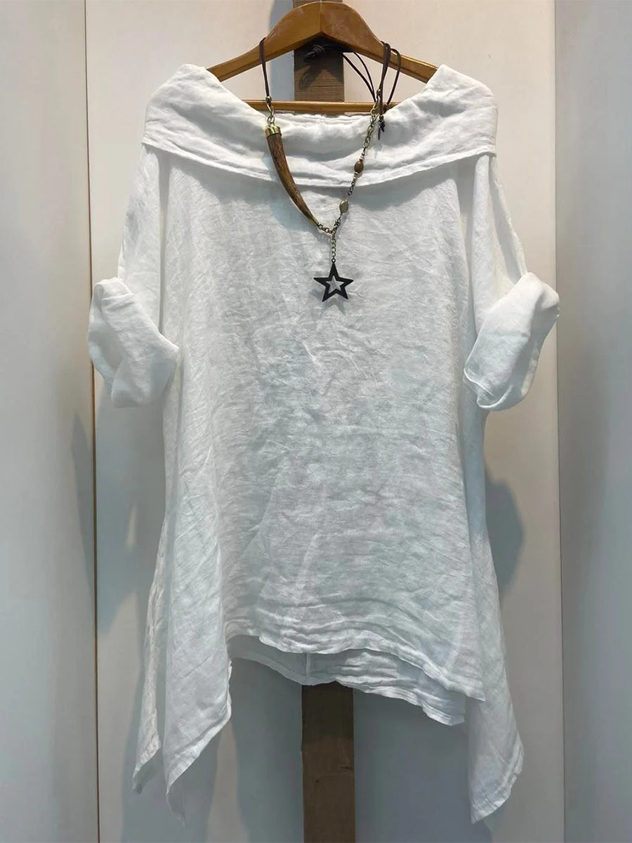 LilyWish Plus Size Solid One Shoulder Top