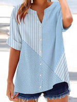 Breezy V-Neck Short Sleeve Top