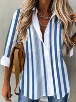 LilyWish Stripes Long Sleeve Casual Loose Shirts