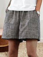 LilyWish Women's Casual Loose Cotton Striped Shorts