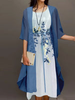 LilyWish Elegant Lace Chiffon Two-Piece Dress Set