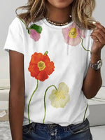 LilyWish Simple Print Short Sleeve Top