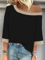 LilyWish Trendy Off the Shoulder 3/4 Sleeve Top