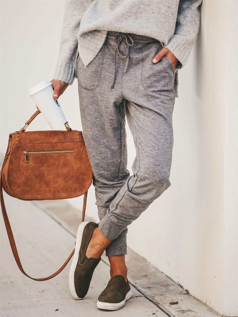 Solid Color Casual Comfy Pants
