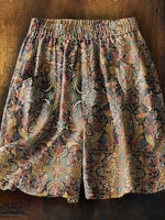 Women's Retro Ethnic Totem Art Printed Casual Pocket Shorts
