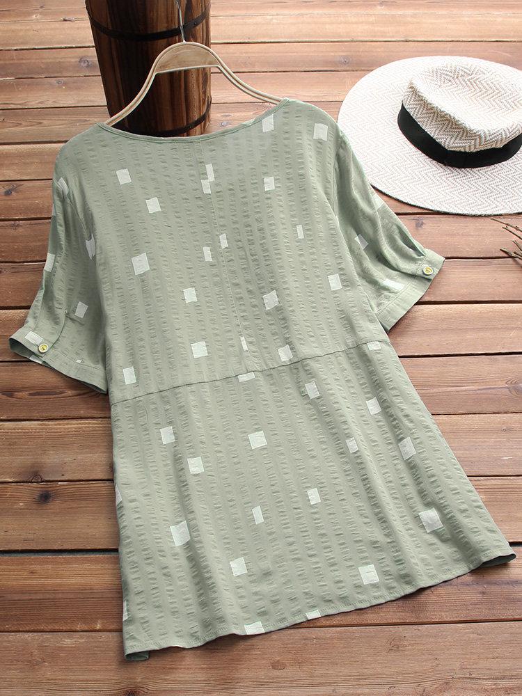 LilyWish Short Sleeve Geometric Print Casual T-shirt