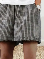 LilyWish Women's Casual Loose Cotton Striped Shorts