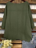 LilyWish Green Plain Long Sleeve Top