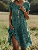 Women¡¯s Casual Polka Dot Short Sleeve Summer Dress