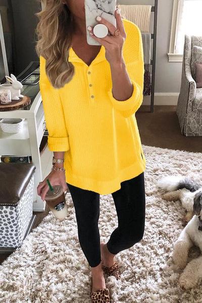 LilyWish Women's Button Front Long Sleeve Casual Top
