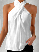 LilyWish White Casual Solid Summer Sleeveless Tank