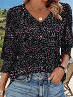 Chic V-Neck 3/4 Sleeve Top