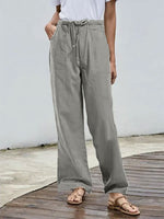 Gray Casual Daily Solid Pants