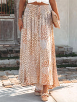 Multicolor Casual Boho Buttoned Long Skirt