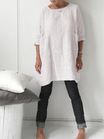 LilyWish Casual Crew Neck 3/4 Sleevee T-shirt with Pockets