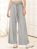 LilyWish Knot Front Casual Plain Loose Pants