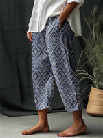 LilyWish Vintage Argyle Print Vacation Cropped Pants With Pocket