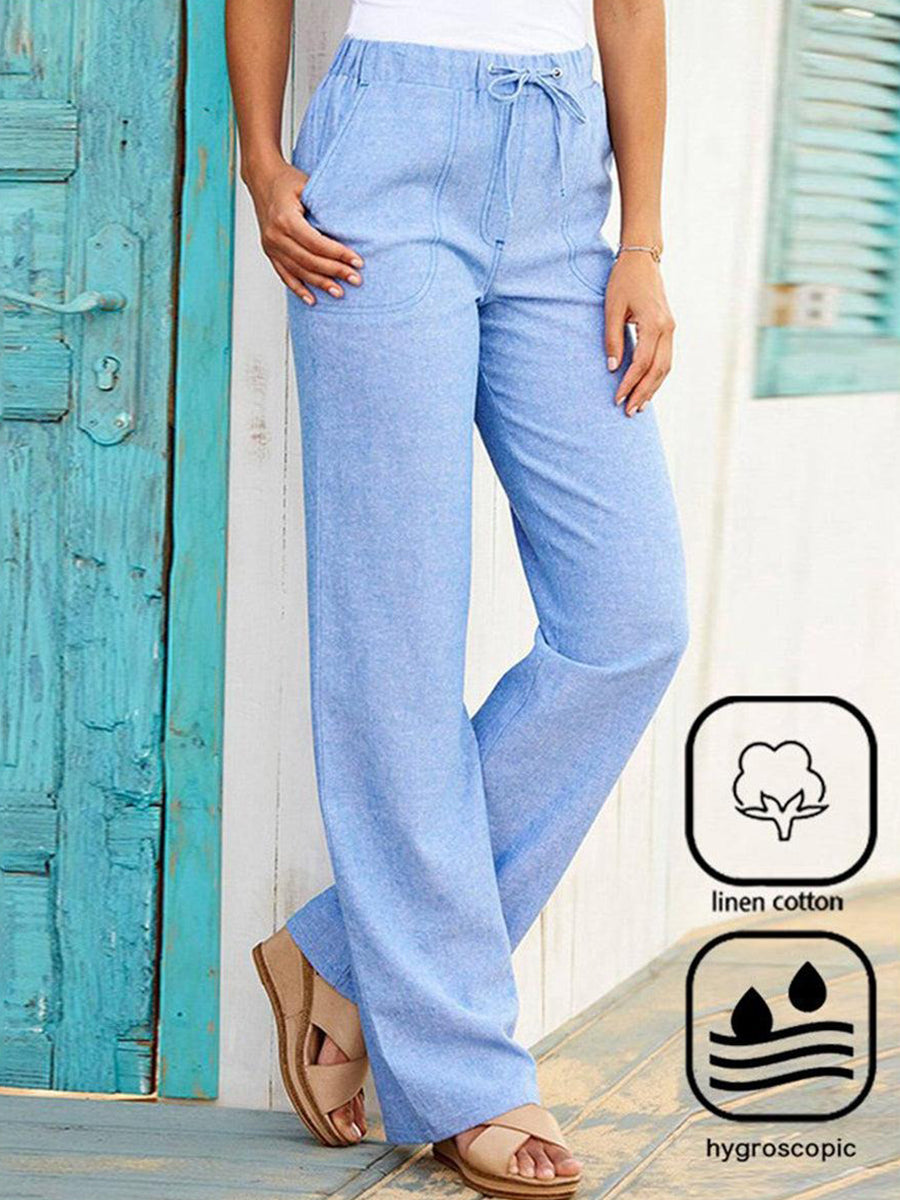 LilyWish Fresh Blue Side Pocket Pants