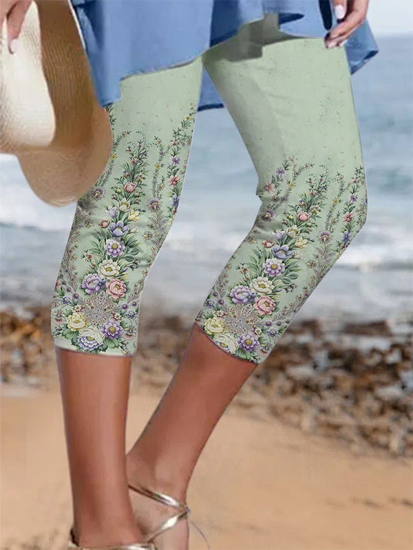 Aqua Casual Floral Printed Legggings