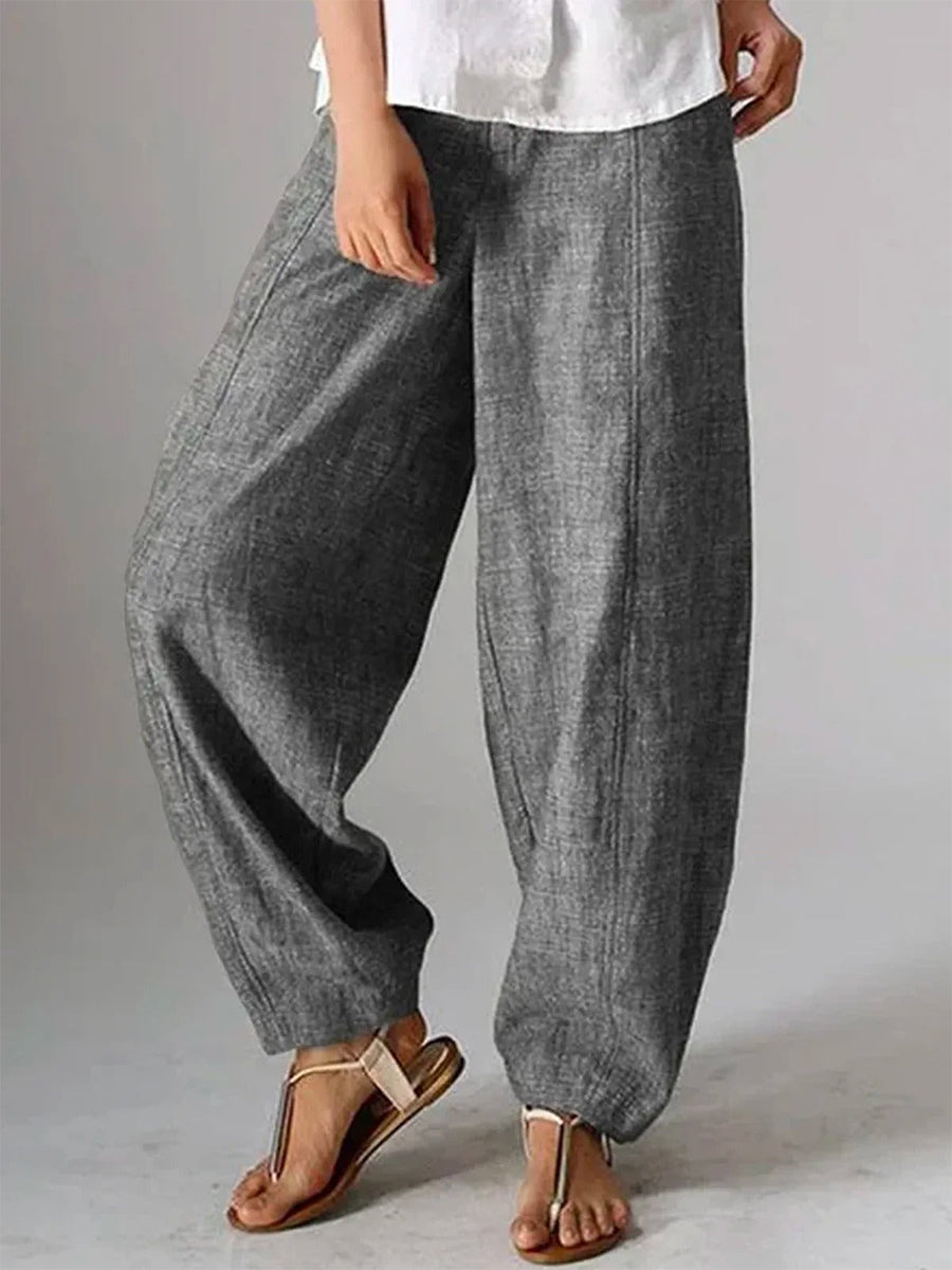 Casual Gray Loose Long Pants