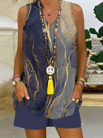 Dreamy Blue Print Two Piece Set