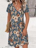 Chic V-Neck Short Sleeve Mini Dress