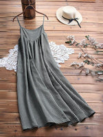 Short Sleeve Round Neck Plaid Casual Summer Two Piece Maxi Dress