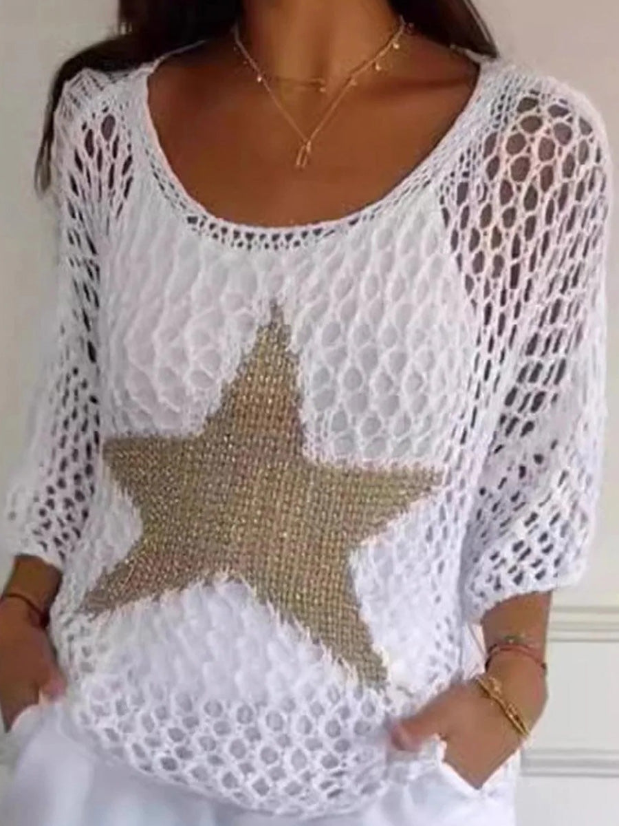 LilyWish Baggy Round Neck Long Sleeve Top