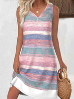 Casual Gradient V-neck Sleeveless Summer Dress