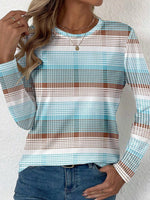 Breezy Long Sleeve Striped Print Top