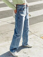 Casual Denim Loose Plain Jeans
