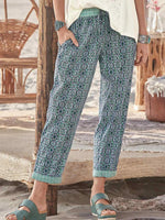 Ethnic Print Loosen Boho Casual Pants