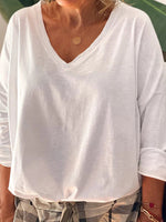 LilyWish Casual V-Neck Long Sleeve Blouse