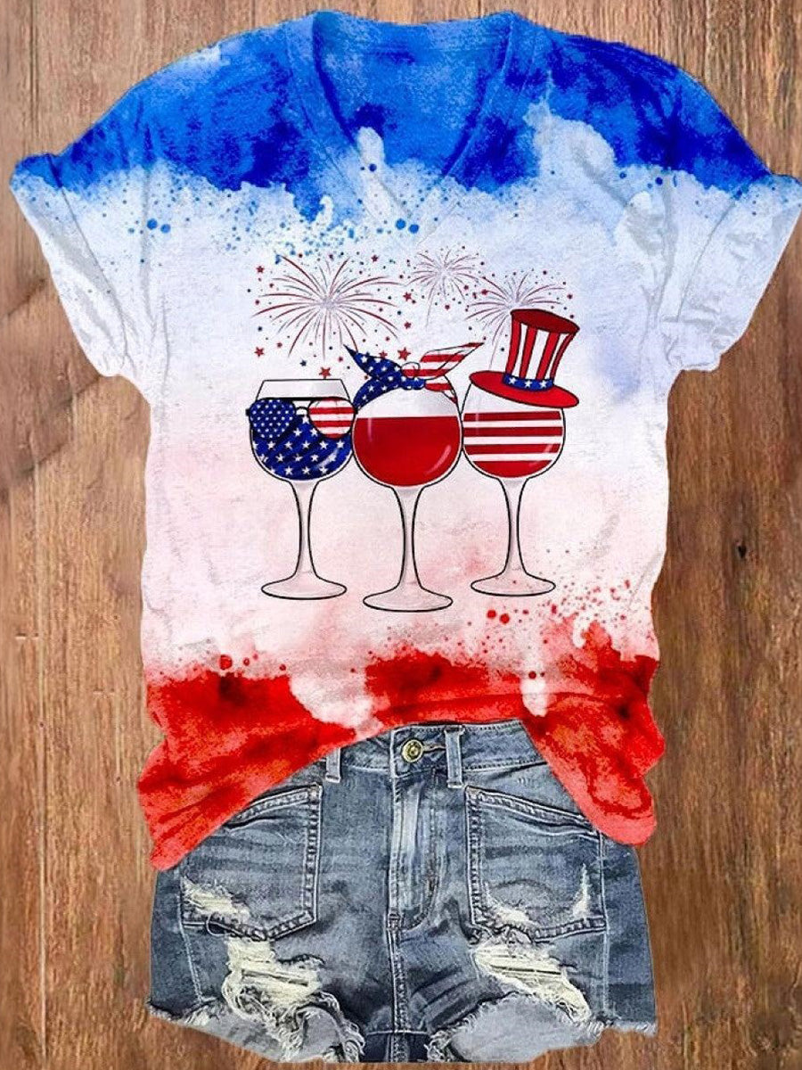 LilyWish Elegant Short Sleeve V-Neck Top