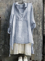 LilyWish Casual Striped 3/4 Sleeve V Neck Bat Sleeve Tunic Blouse