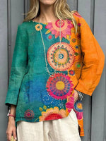 Breezy Round Neck Long Sleeve Top