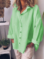 LilyWish Plain Button-up Casual Long Sleeve Collared Shirt