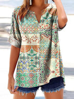 Youthful V-neck Short Sleeve Top