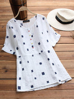 LilyWish Short Sleeve Geometric Print Casual T-shirt
