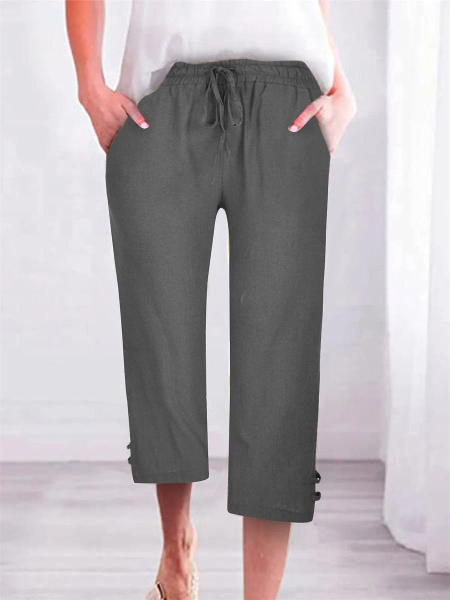 Plain Loose Casual Pocket Stitching Pants