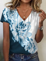 Elegant Short Sleeve V-Neck Top