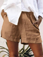 Women's Lightweight Cotton Drawstring Shorts with Pockets