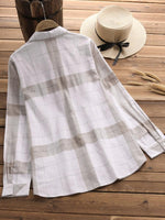 Vintage Plaid Long Sleeve Turn-down Collar Shirts