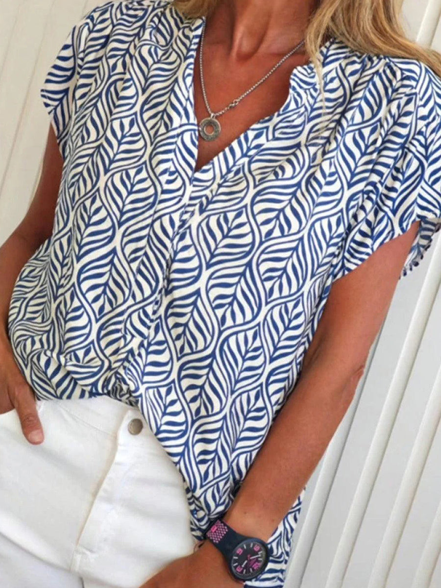 LilyWish Fresh Blue Short Sleeve Top
