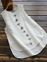 LilyWish Floral Printed Sleeveless Crew Neck Tank