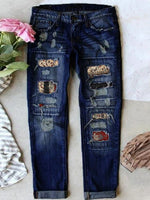 LilyWish Stretch Ripped Frayed Raw Hem Distressed Jeans
