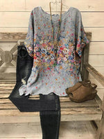 LilyWish Irregular Print Short Sleeve Blouse