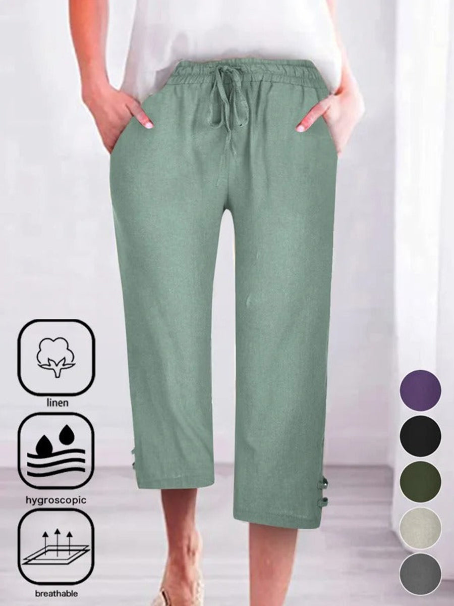 Plain Loose Casual Pocket Stitching Pants
