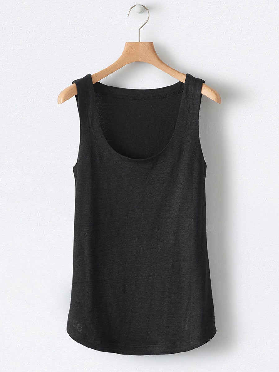 LilyWish Solid Square Neck Casual Tank Tops